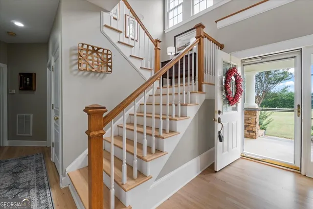 a room with furniture and a potted plant
