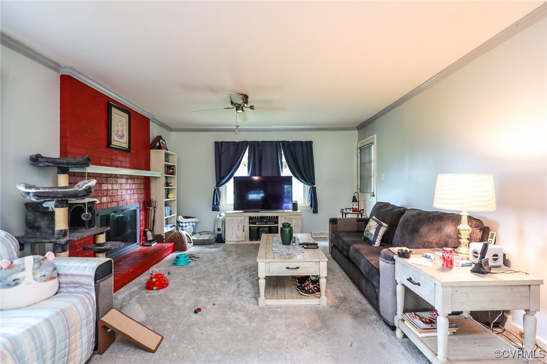 8229 Little Florida Road Mechanicsville, VA 23111 - Photo 35 of 40 Living area featuring carpet flooring, ornamental