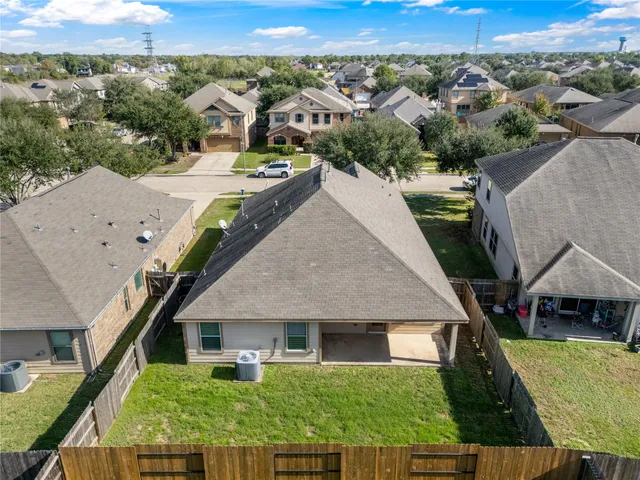 an aerial view of a house