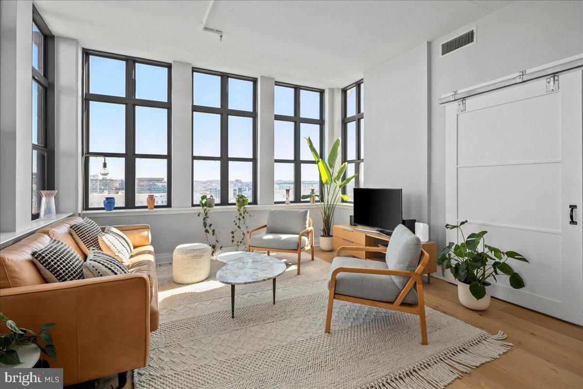 2020 12th Street Northwest, Unit 812 Washington, DC 20009 - Photo 5 of 38 a living room with furniture and a potted plant