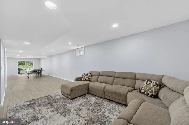 a view of a swimming pool and an outdoor space