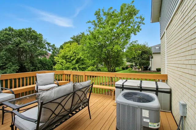 a view of a patio on the roof deck
