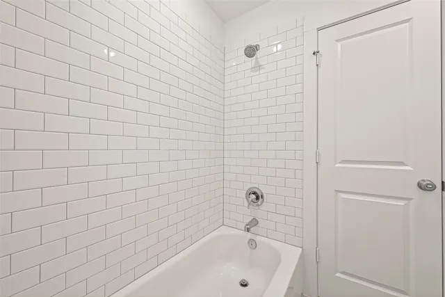 a bathroom with a bathtub