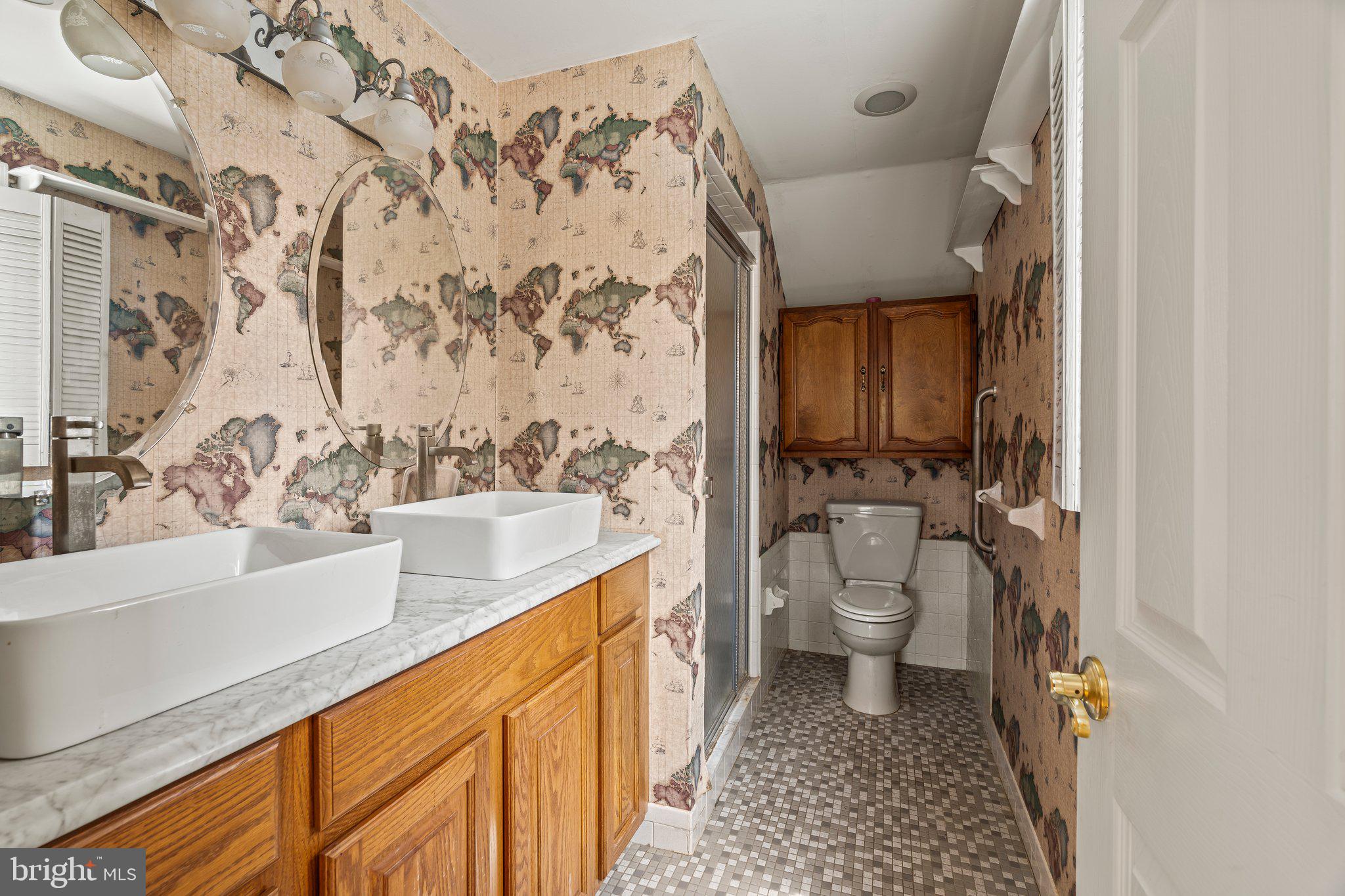 304 Bortons Mill Road Cherry Hill, NJ 08034 - Photo 32 of 35 a bathroom with a granite countertop sink and a toilet