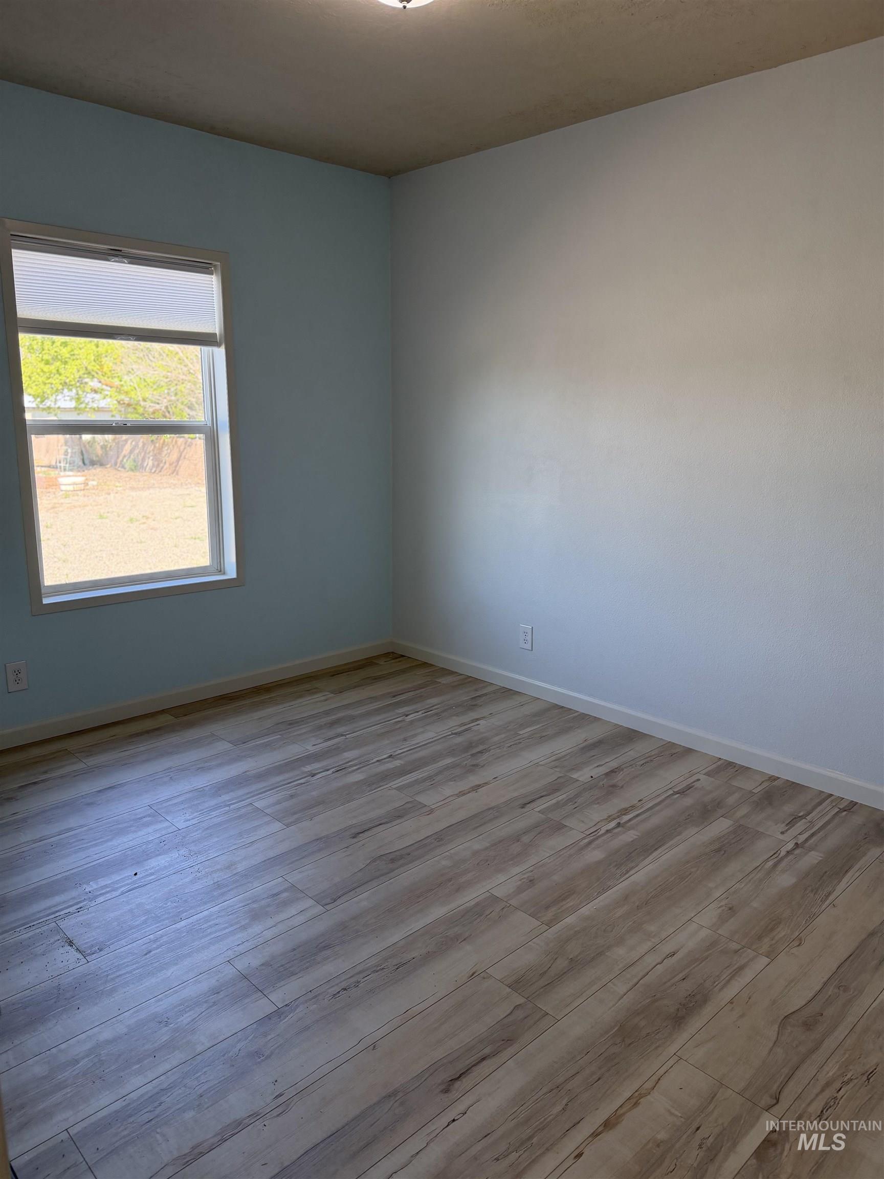 875 Eaton Road Weiser, ID 83672 - Photo 19 of 30 Spacious room featuring light wood-finish flooring, a single window with blinds, and a flush-mount ceiling light