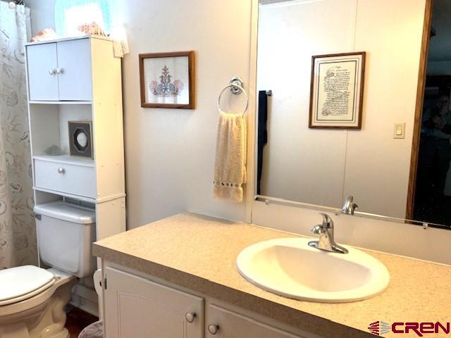 11290 Highway 145 Cortez, CO 81321 - Photo 21 of 27 a bathroom with a sink a toilet and mirror