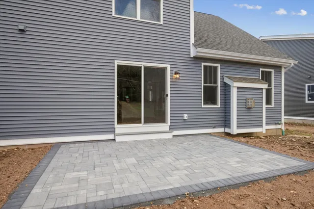 a view of a house with white door
