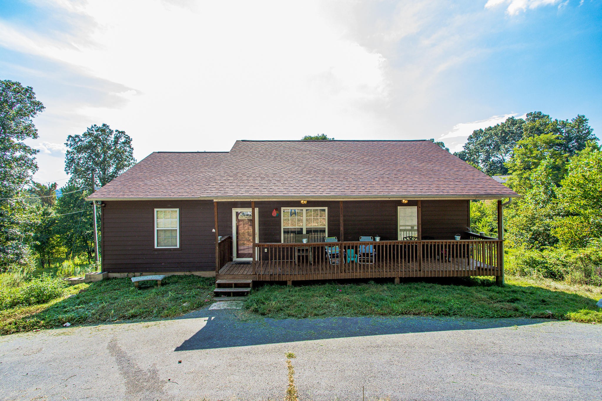 front view of a house with a yard