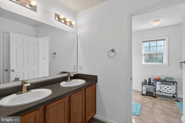 a bathroom with a bathtub