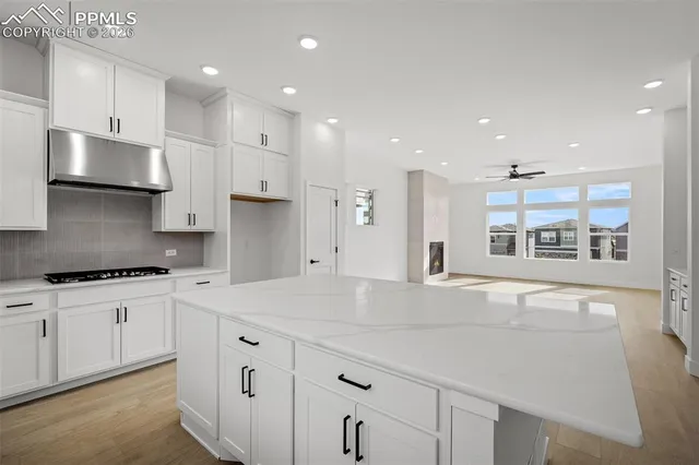 a kitchen with stainless steel appliances granite countertop a sink and a stove