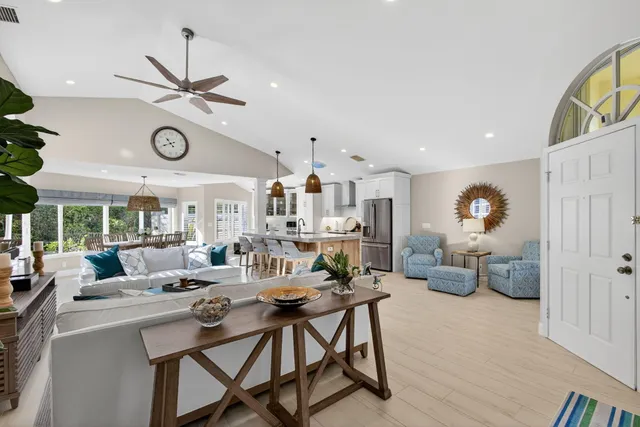 a living room with furniture