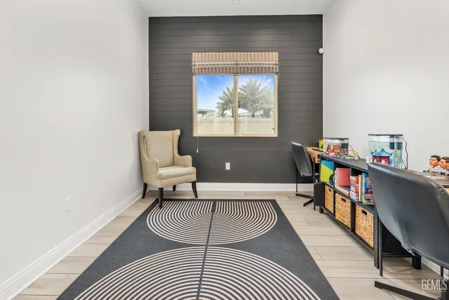 a view of a swimming pool and an outdoor space