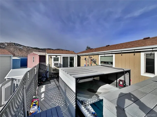 a view of a porch with furniture