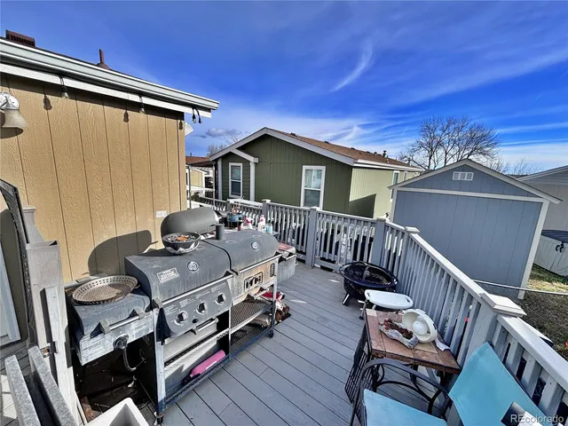 an aerial view of a house with outdoor space
