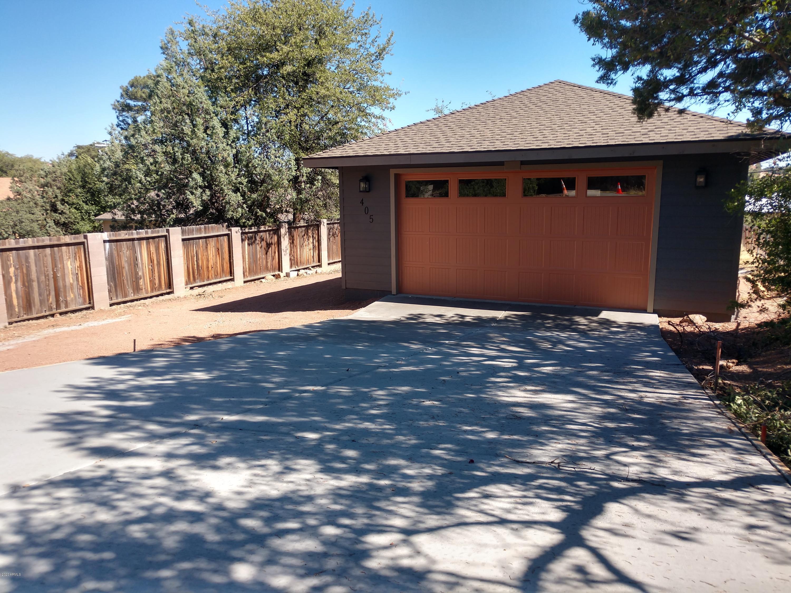 Garage with driveway