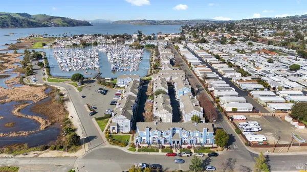 an aerial view of multiple house