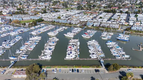 an aerial view of a residential houses