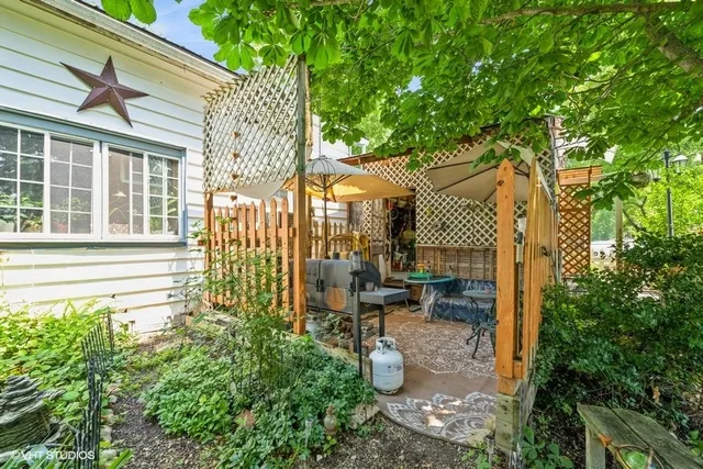 a view of a house with a patio