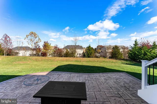 a view of a lake with a yard