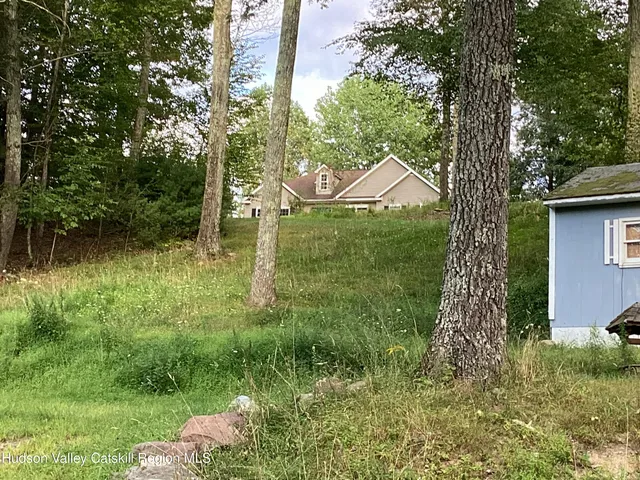 a backyard of a house with lots of green space