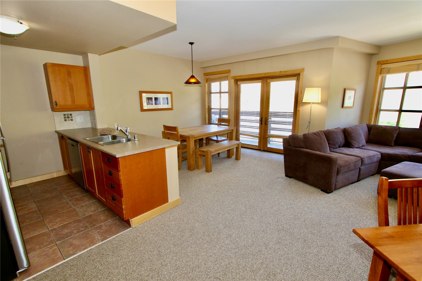910 Copper Road, Unit 427 Frisco, CO 80443 - Photo 5 of 33 Living-Dining-Kitchen space
