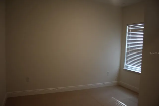 an empty room with closet