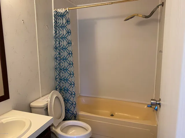 a bathroom with a toilet and a bathtub