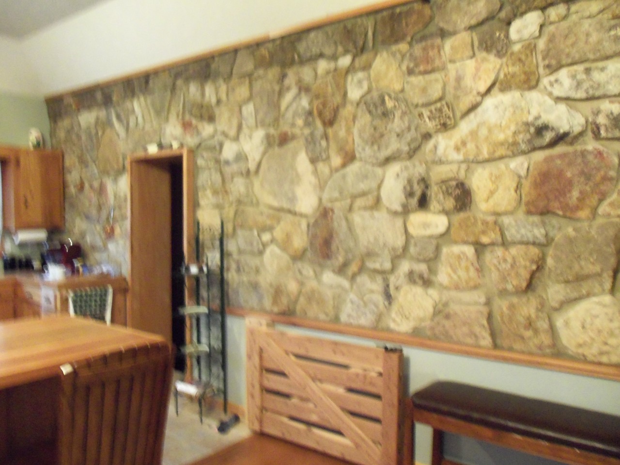 4963 Altice Road Moneta, VA 24121 - Photo 23 of 69 stone wall in kitchen & dining room