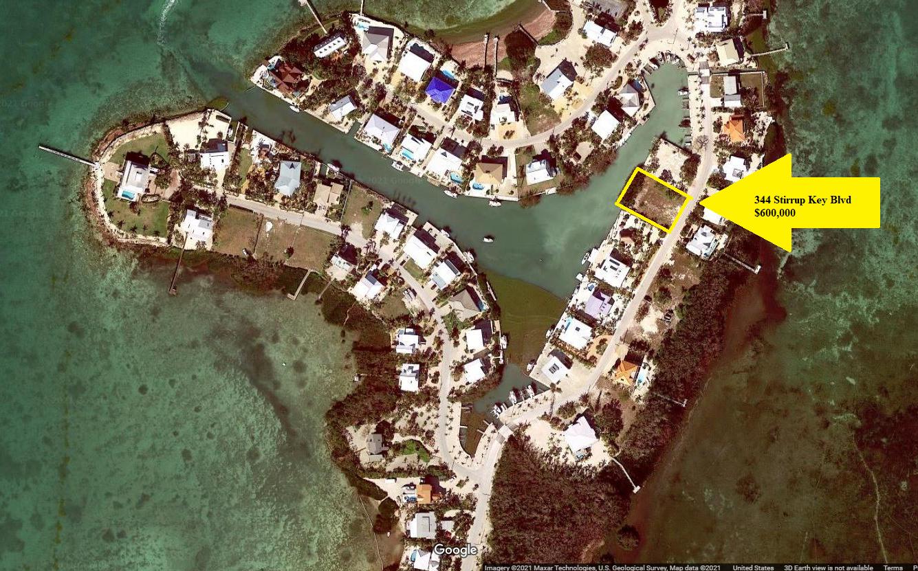 344 Stirrup Key Boulevard Marathon, FL 33050 - Photo 20 of 26 Google Maps - Lot map Arrow