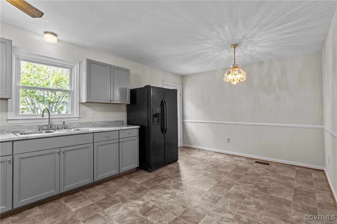 4232 Laurel Oak Road North Chesterfield, VA 23237 - Photo 8 of 45 Kitchen featuring a sink, visible vents, black ref