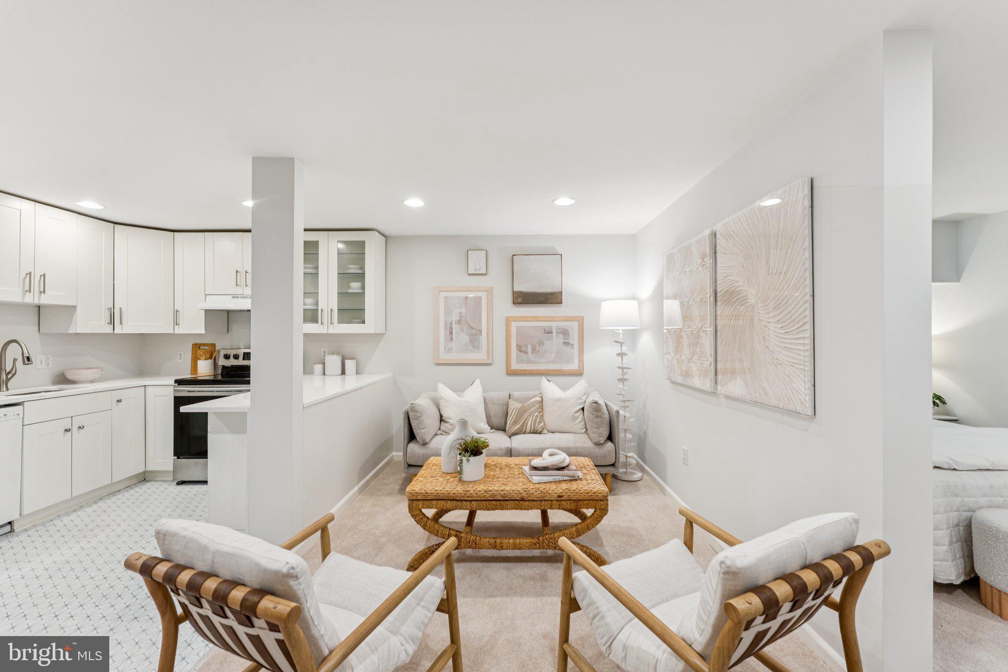 1412 Decatur Street Northwest Washington, DC 20011 - Photo 25 of 36 a living room with furniture and kitchen view