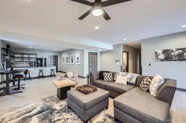 a living room with furniture