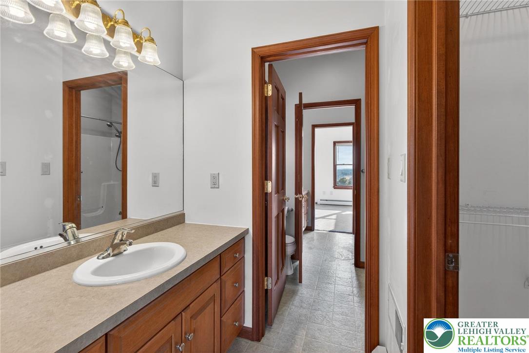 3338 Spring Valley Road Slatington, PA 18080 - Photo 43 of 53 a en suite bathroom with a sink and a mirror
