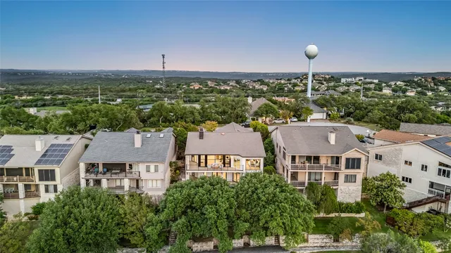 an aerial view of multiple houses