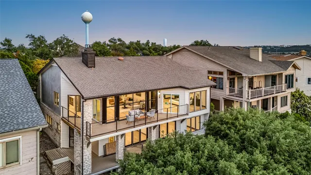 an aerial view of multiple house