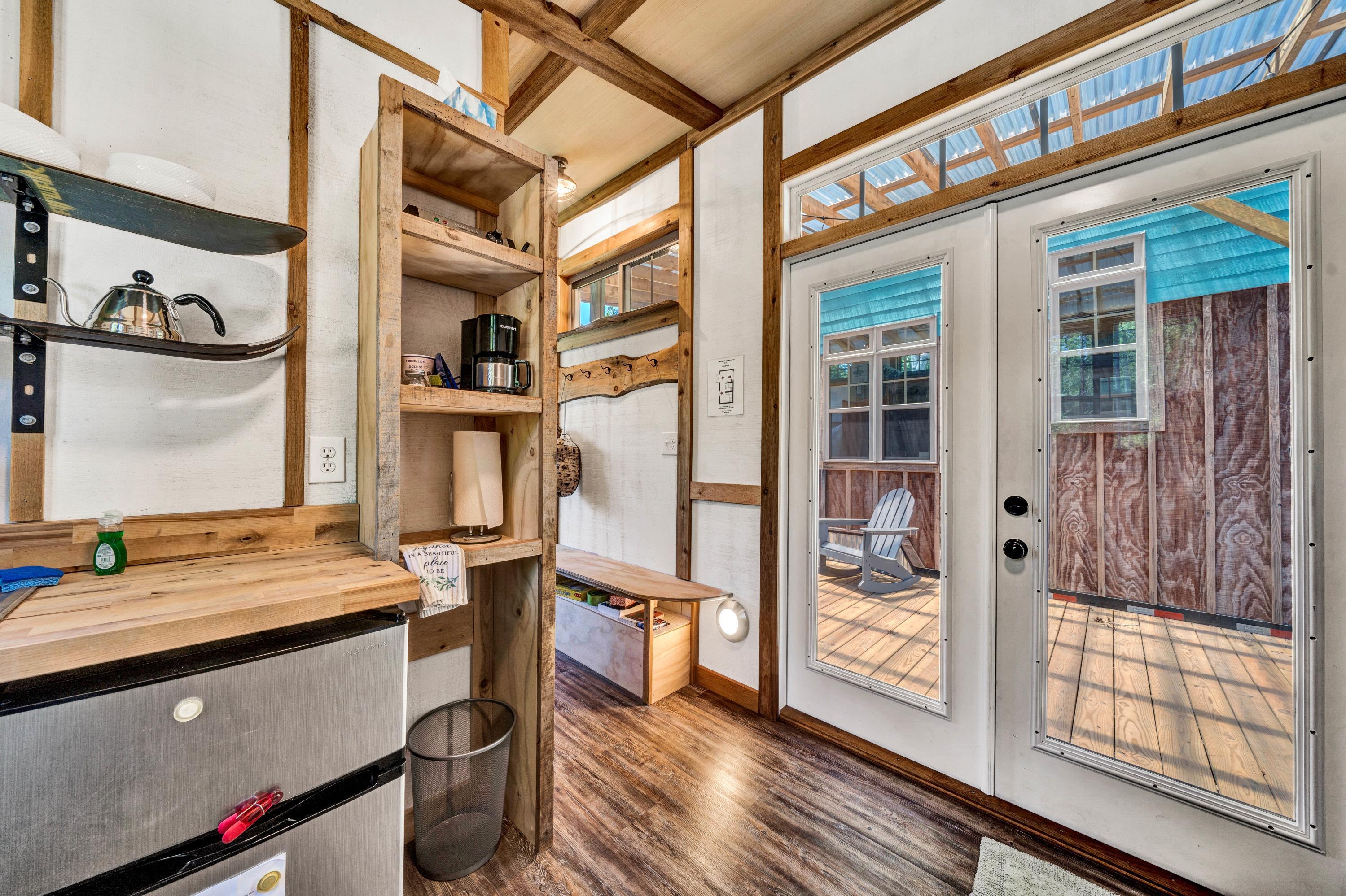670 Twin Ridge Marina Road Henry, VA 24102 - Photo 63 of 87 a view of a balcony with wooden floor and iron stairs