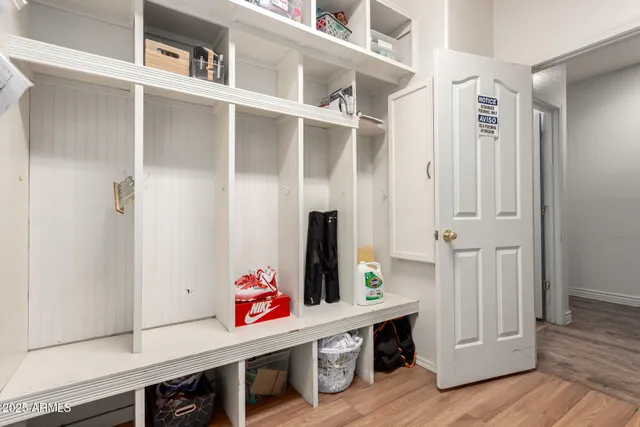 an empty room with an entryway