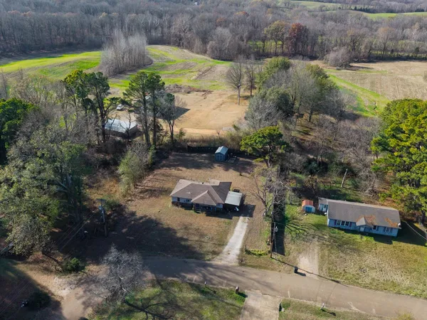 a view of a lake with a house