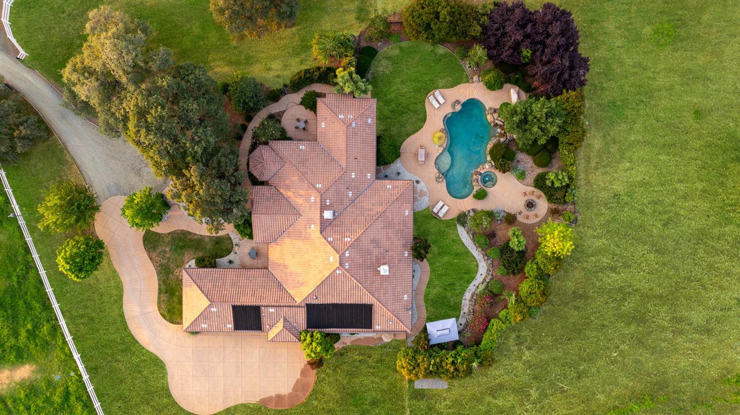 20945 Bear Hollow Road Grass Valley, CA 95949 - Photo 35 of 82 an aerial view of residential house with outdoor space and swimming pool
