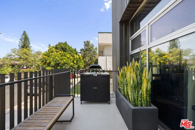 a balcony with street view