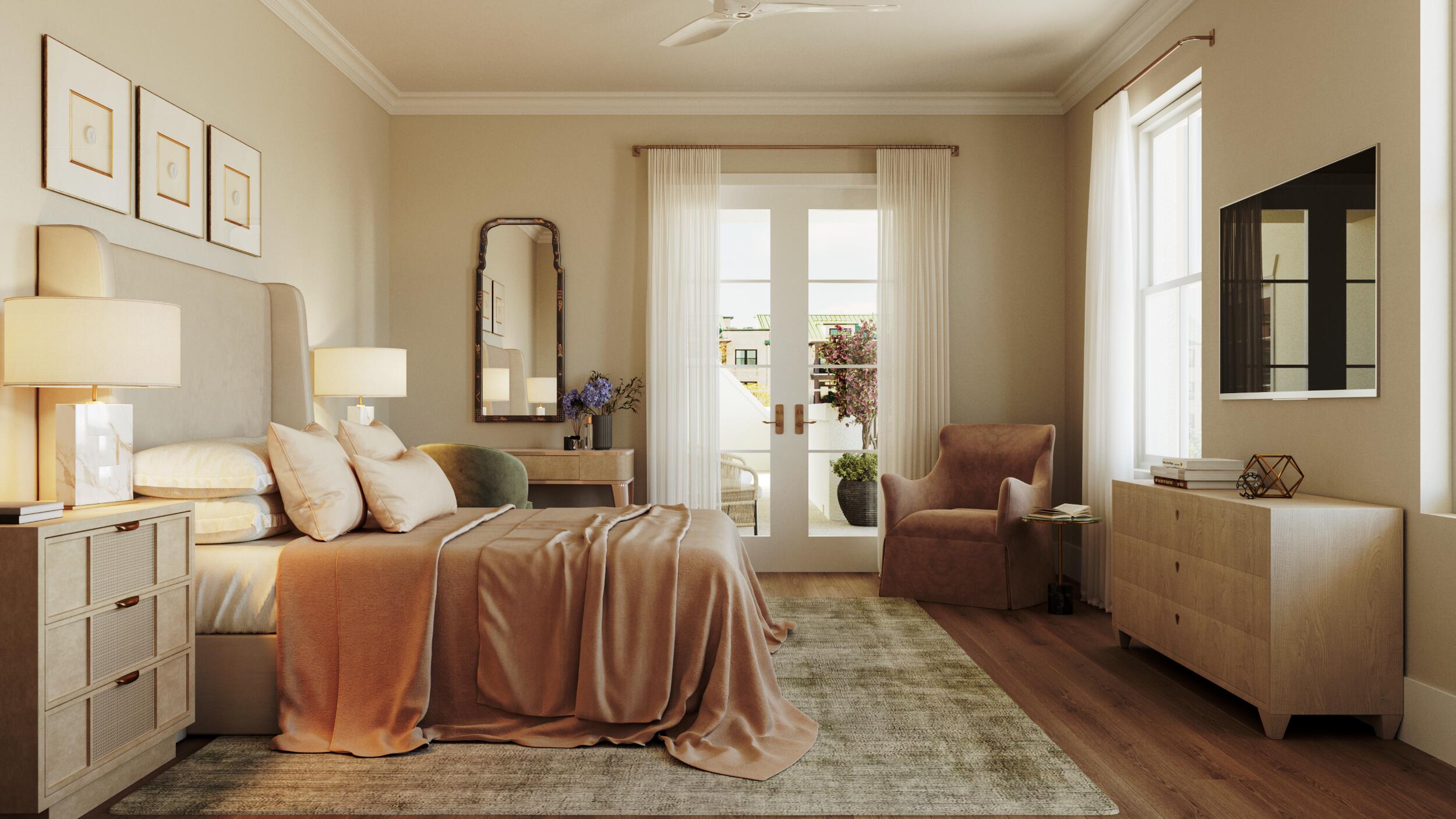 284 Meeting Street, Unit 303 Charleston, SC 29401 - Photo 6 of 10 Guest Bedroom (Rendering)