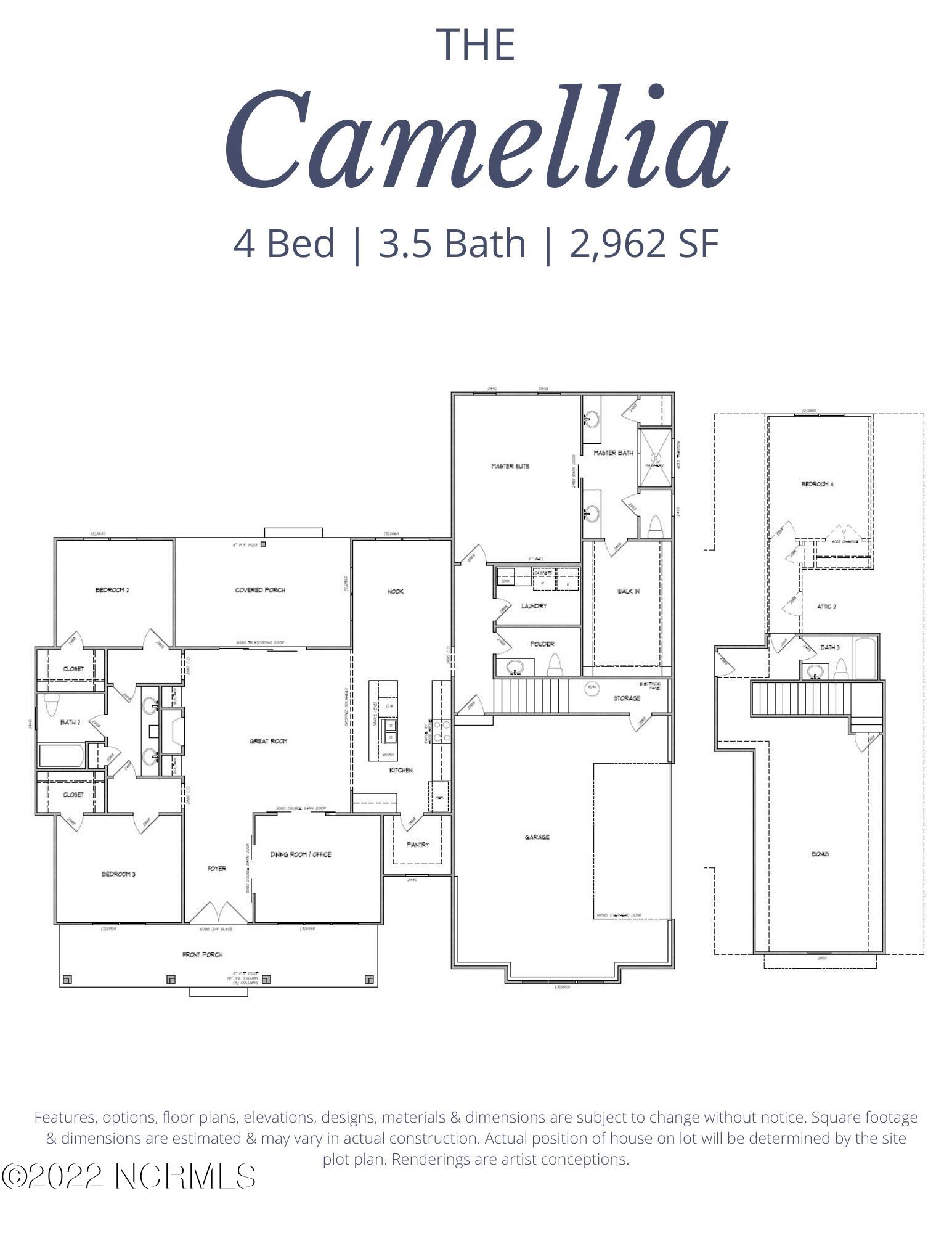 852 Crown Pointe Drive Hampstead, NC 28443 - Photo 2 of 70 Camellia Cut Sheet 10.14