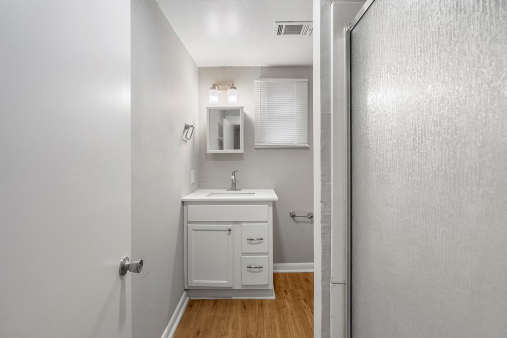 1301 20th Street Columbus, GA 31901 - Photo 9 of 16 a bathroom with a sink a mirror and shower