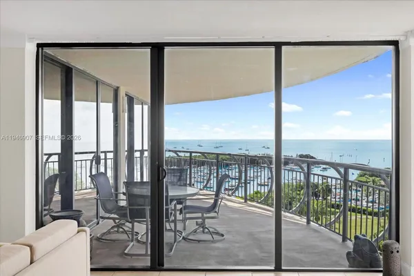 a view of living room with balcony