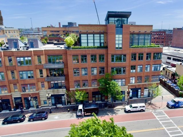 a building view with a outdoor space