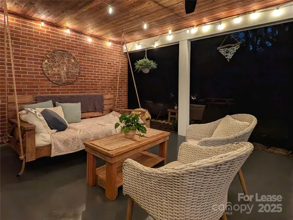 a outdoor living space with furniture