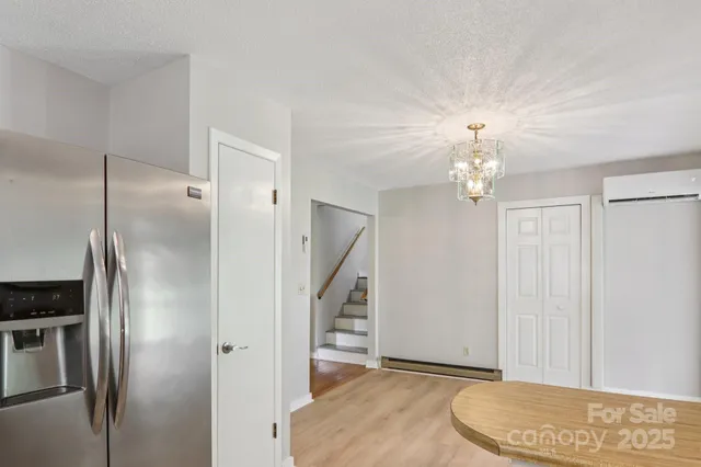 a view of a livingroom with a chandelier
