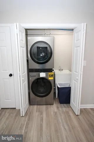 a room with a washer and dryer