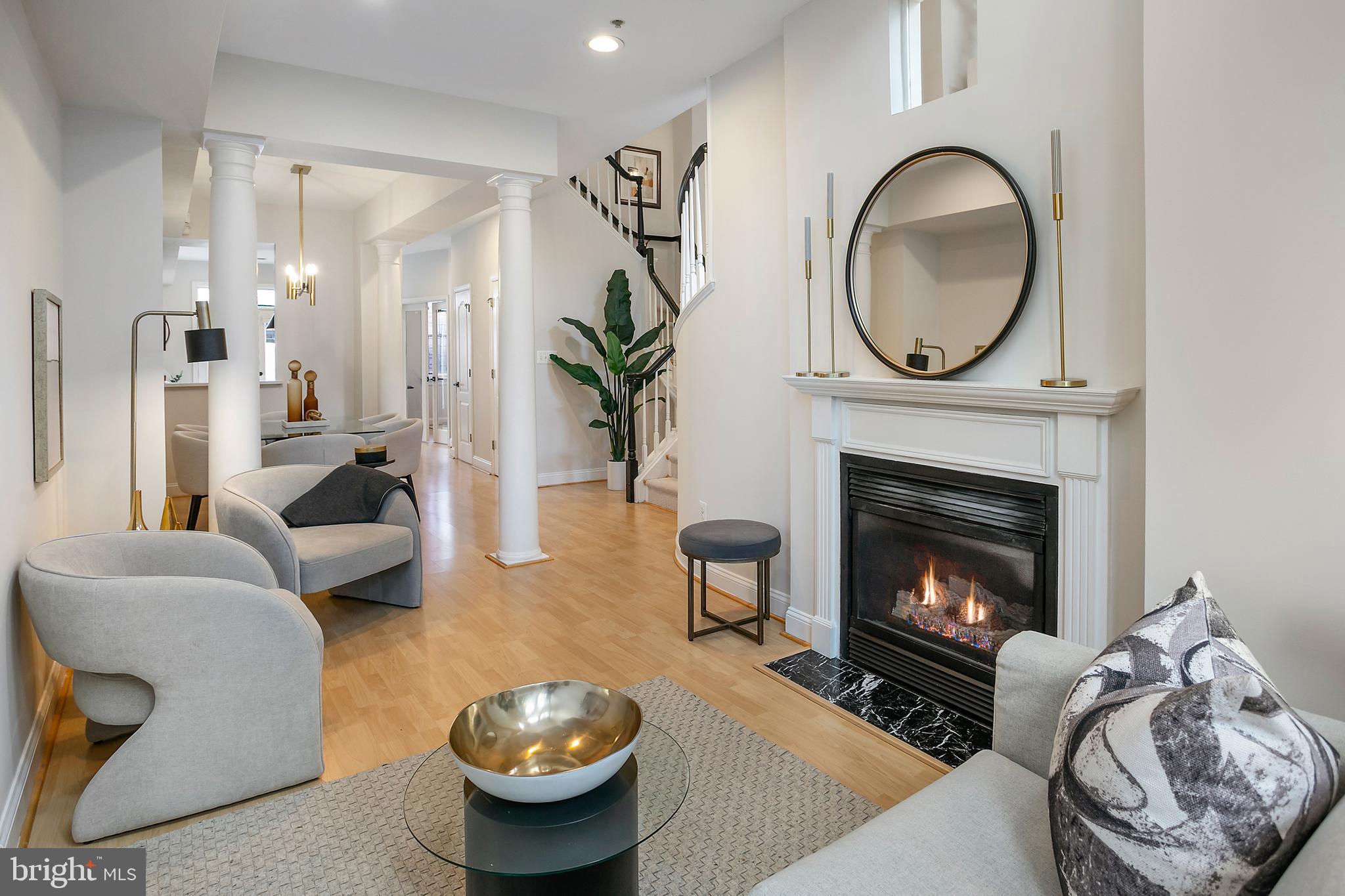 27 Logan Circle Northwest, Unit 5 Washington, DC 20005 - Photo 6 of 35 Living Room Fireplace