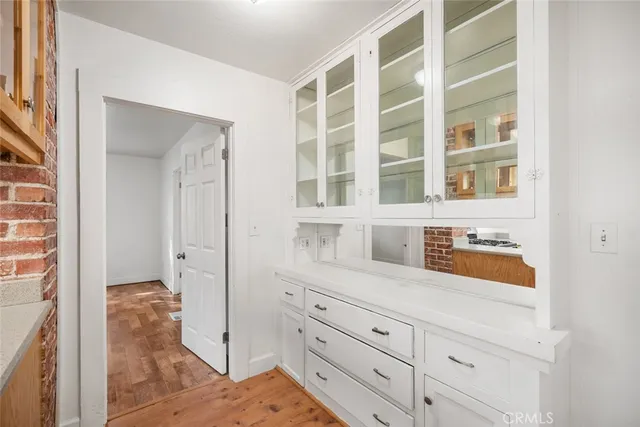 a view of empty room with windows